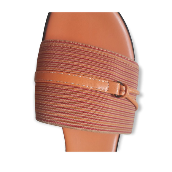 Damiani's made Italy, Orange Wedge Slides Sandals - Size 7 - Picture 5 of 8